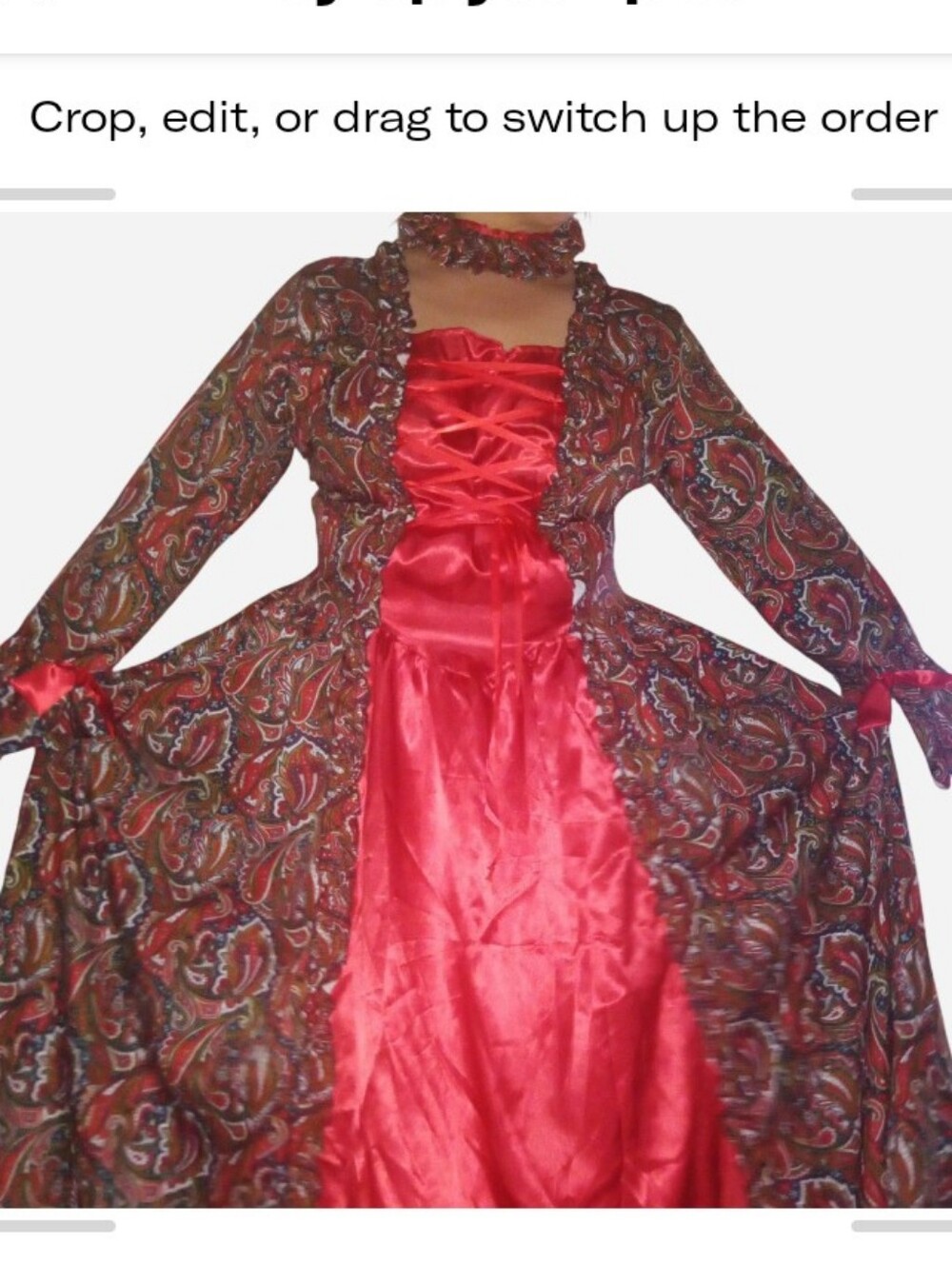 Red and brown paisley Victorian/ Renaisance Gown